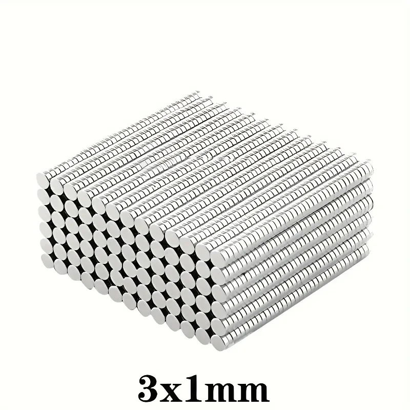 Mini Ímã Redondo de 3mmX1mm Adequado para Fixadores de Adesivos, Escritório, Refrigerador, DIY, Construção, Artes Científicas e Educação