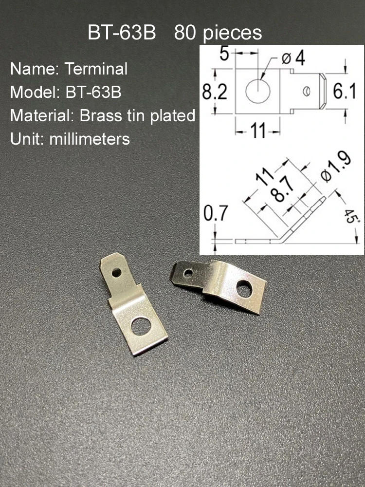 6.3mm Terminal Block Connector Type 250 Insertion Copper Plated Tin for Electrical Wiring Connections 4