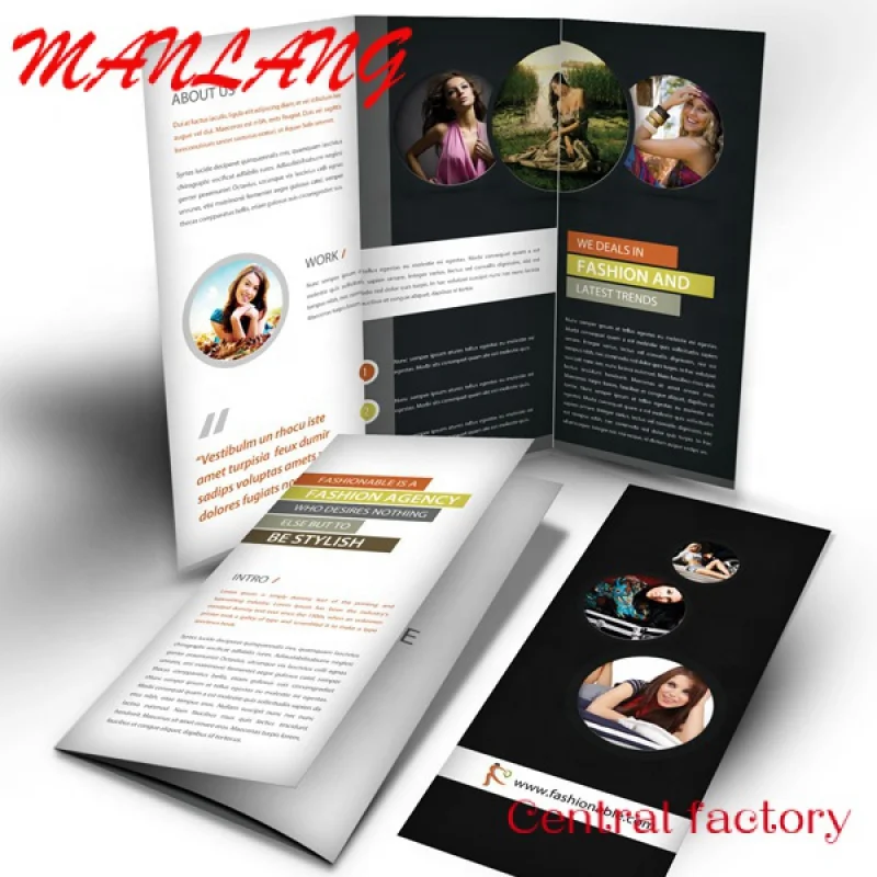 Custom  Glossy -folding brochure, magazine, flyer, book printing