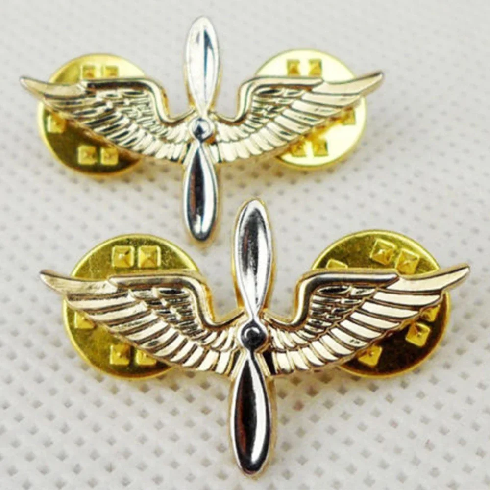 PAIR US U.S. AIR FORCE AVIATION WINGS METAL BADGE PIN
