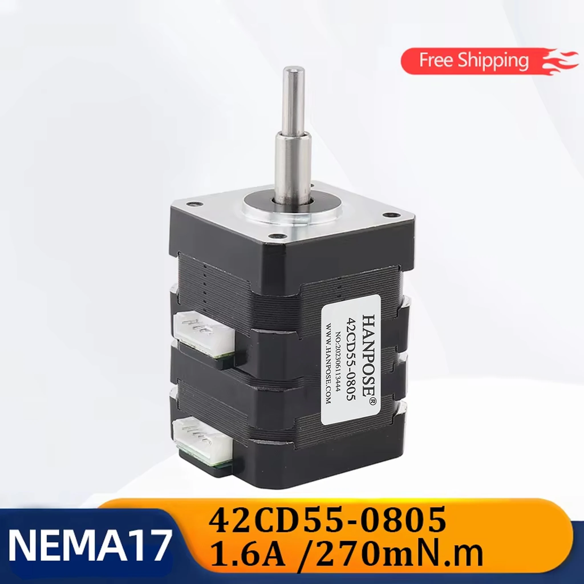 1PCS Double Layer Stacked 1.6A 270mN.m 42 Stepper Motor 42CD55-0805 Forward and Reverse Automatic Micro Stepping Motor for CNC