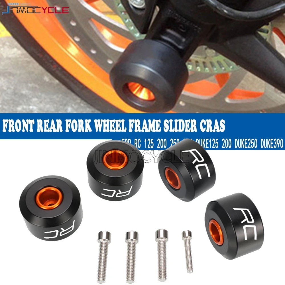 

Motorcycle Front Rear Fork Wheel Frame Slider Crash Protector For DUKE 125 200 2012 2013 2014 Duke 250 2016-2025 DUKE390