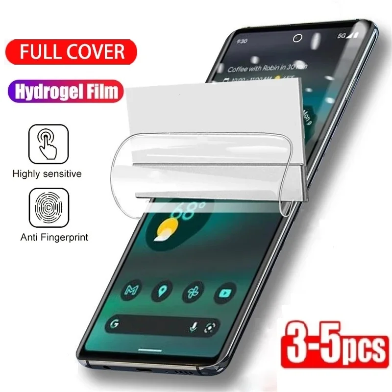 3-5Pcs Hydrogel Film For Google Pixel 8 Pro 7 Pro 8A Screen Protector For Pixel 7A 6A 6 Pro 5 5A 4A 5G 4 XL Protective Film