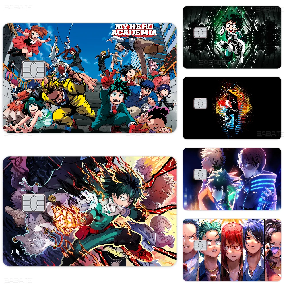 Anime My Hero Academia Game Anime Sticker Film Skin Cover Case for Small Large No Chip Debit Credit Card Front Side
