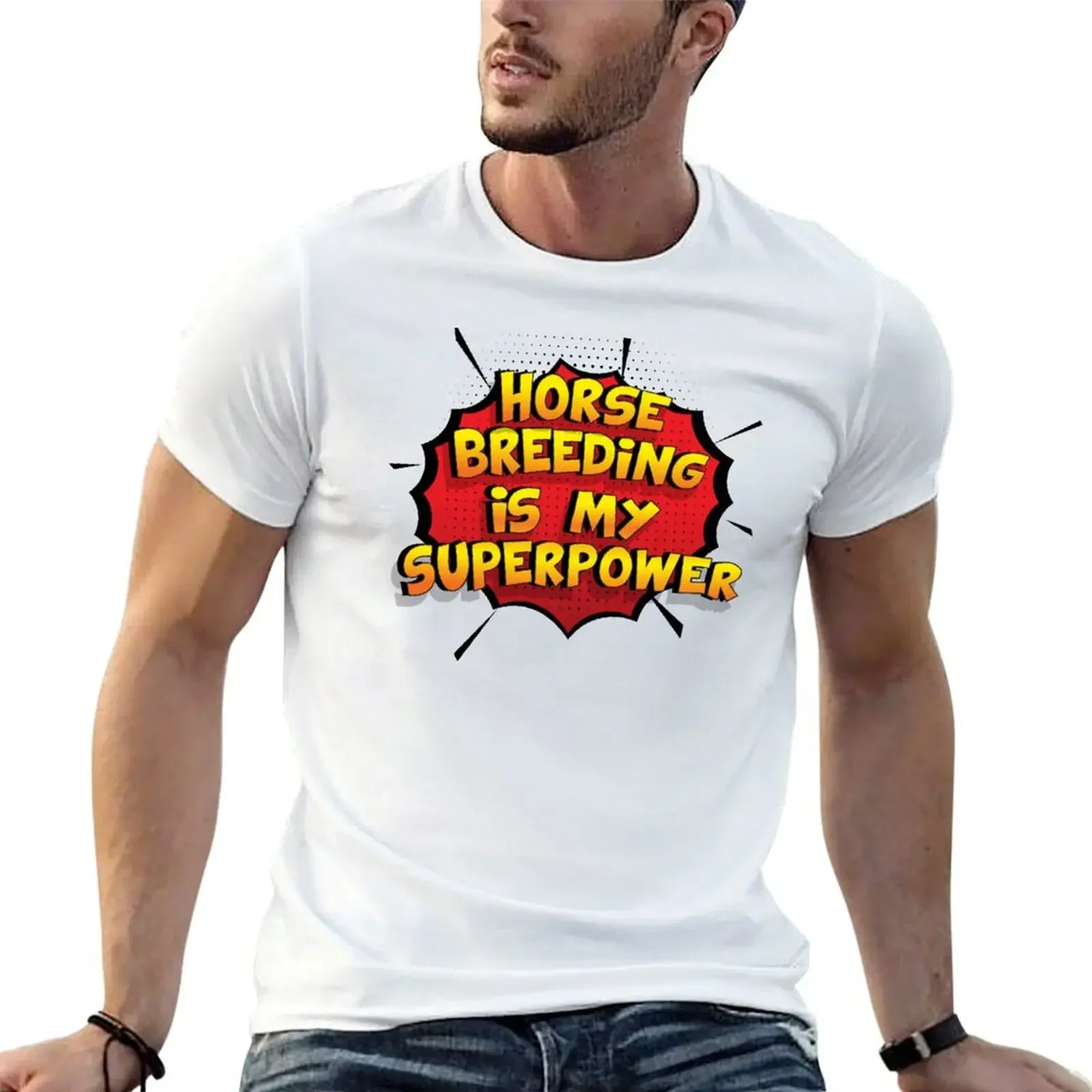 

Horse Breeding is my Superpower Funny Design Horse Breeding Gift T-Shirt graphic shirts sweat mens workout shirts