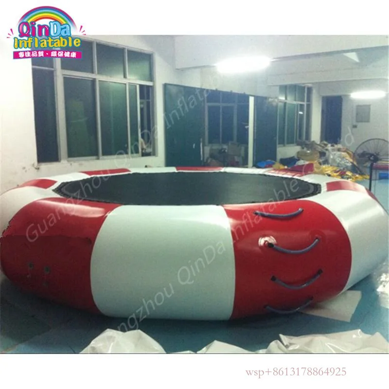 Float Pool Customized Color Stripes Water Trampoline Inflatable Trampolines ,Air Jumping Bed