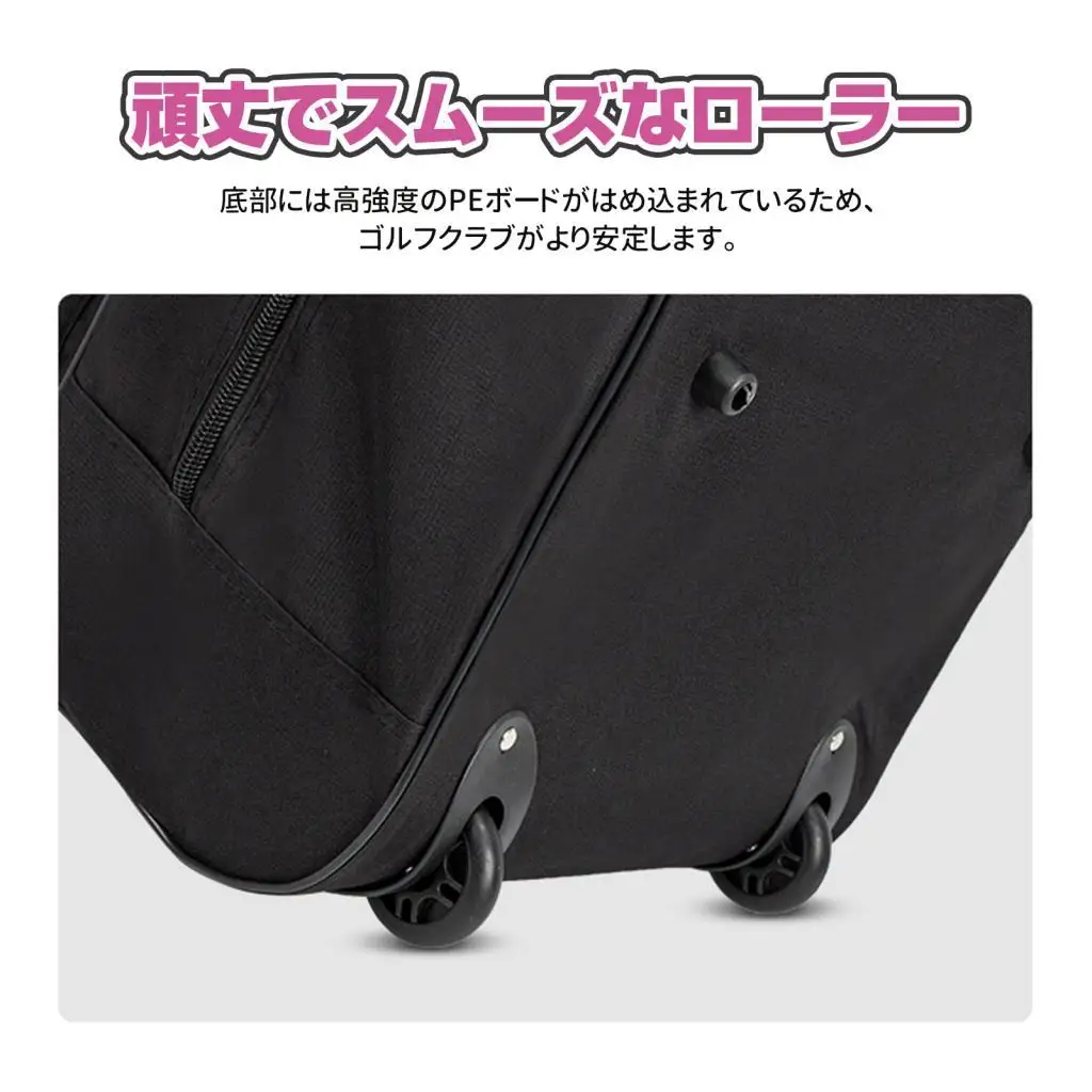 Foldable Golf Travel Cover Bag 900D Oxford Waterproof Rolling Carrier with Pocket Storage for Club and Airline Trip