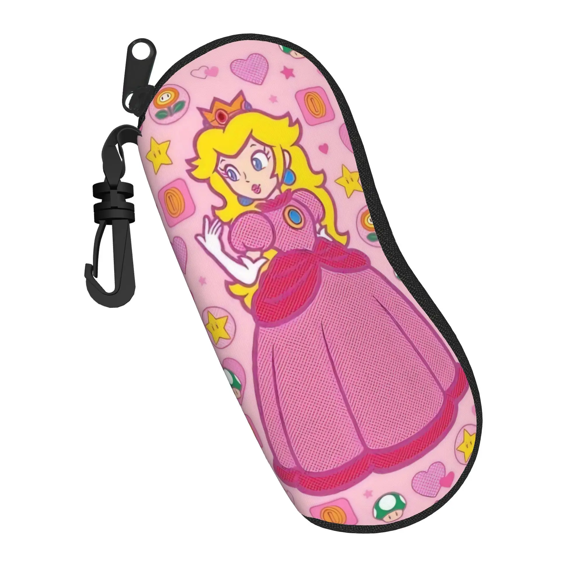 

Princess Peach Game Glasses Case Unisex Travel Box Super Marios Eyeglasses Storage Box Eye Contacts Case