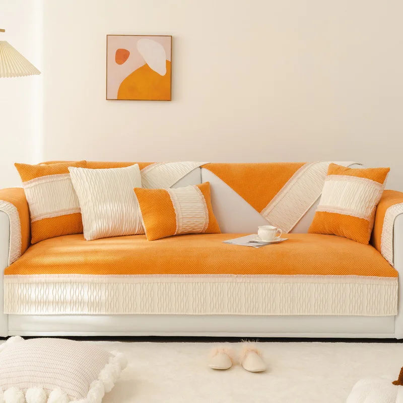 

Nordic Thicken Plush Sofa Cover for Living Room Non-Slip Pets Kids Couch Cushion Mat Couch Towel Pad Home Decor copripoltrona