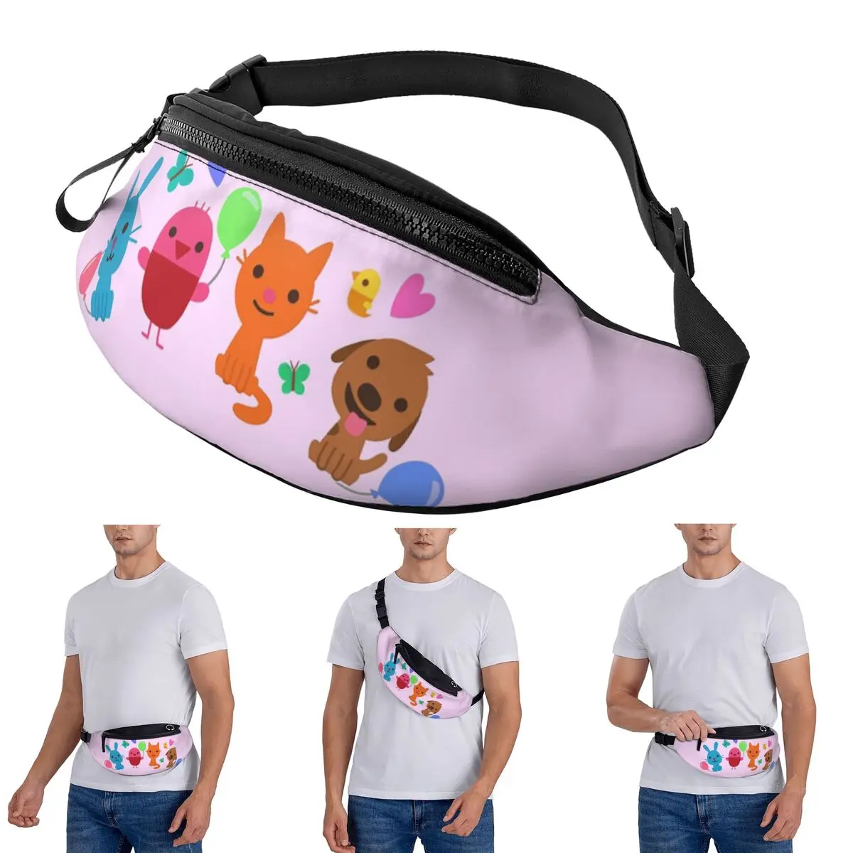 حقيبة خصر كروس بودي بلاي ساجو ميني بينك للرجال والنساء، حقيبة فاني للسفر والجري وحقيبة هاتف المال