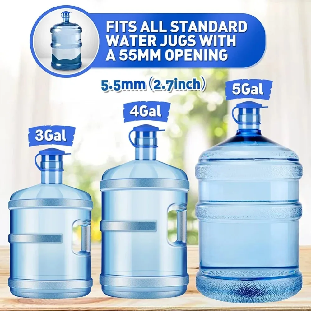 New Non-Spill Water Jugs Cap with Inner Plug Durable Silicone Water Bottle Cover Reusable Thick Drinking Bucket Cover
