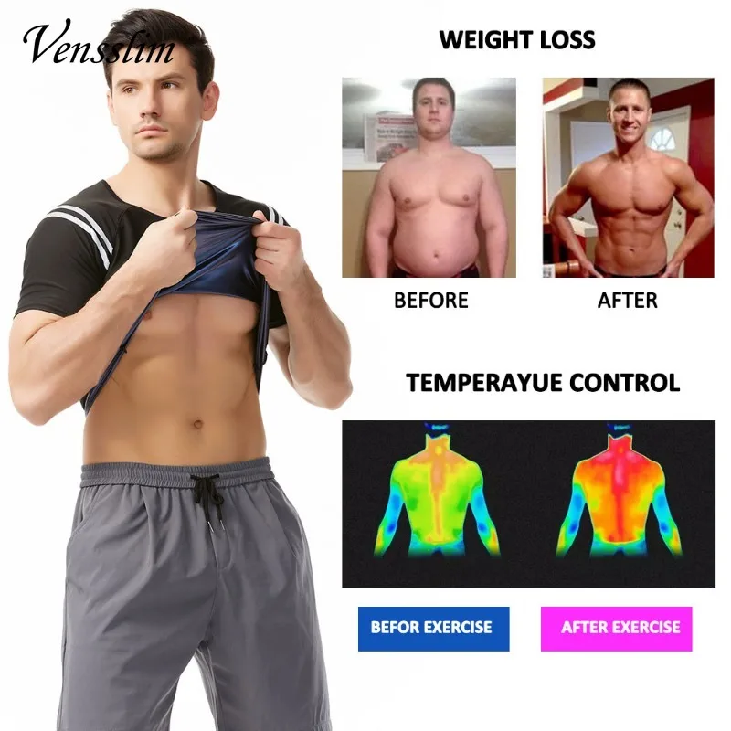 Vensslim Waist Trainer Men Body Shaper Sauna Vest Weight Loss Slimming Sweat Fat Burner Tummy Control Corset