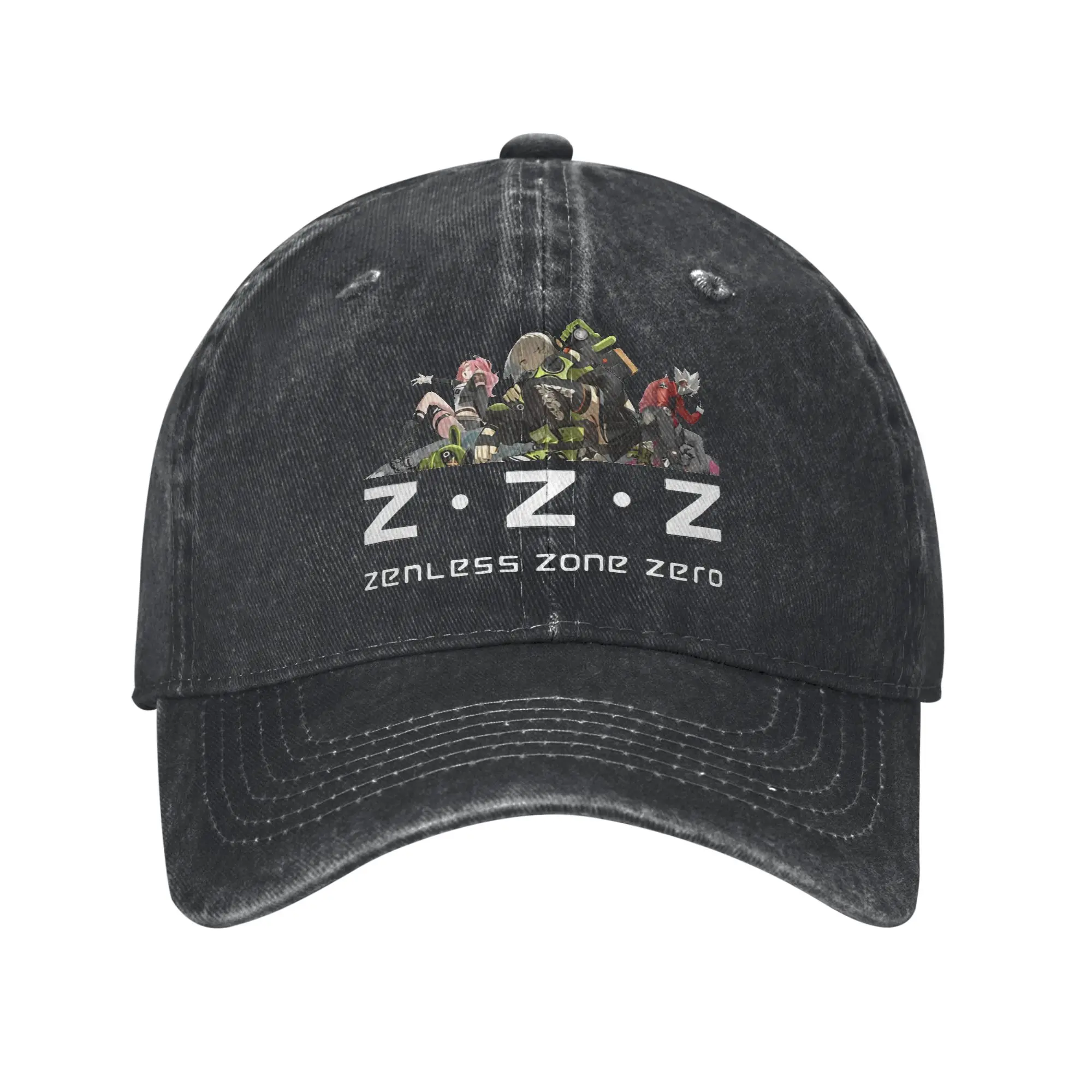 Bonés de Beisebol Retro Zenless Zone Zero Unissex, Boné de Denim Desgastado, Ajustável para Atividades ao Ar Livre