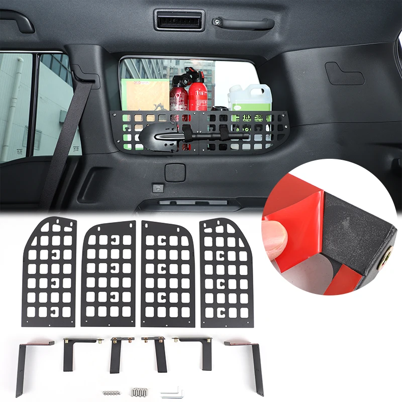 

Для Toyota Land Cruiser Prado 250 LC250 2024 + углеродистая сталь, черный багажник автомобиля, боковое окно, аксессуары для модификации забора