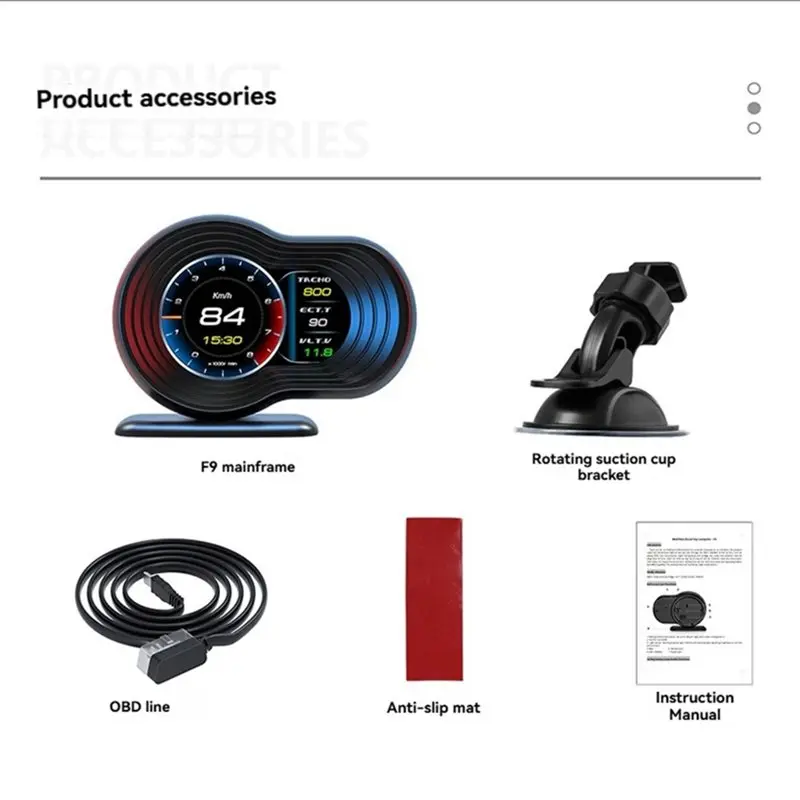 A85E-F9 OBD Car Head Up Display Multifunction Gauge Speedometer Tachometer Water Temp Voltage Turbo Oil Temp AFR Gauge