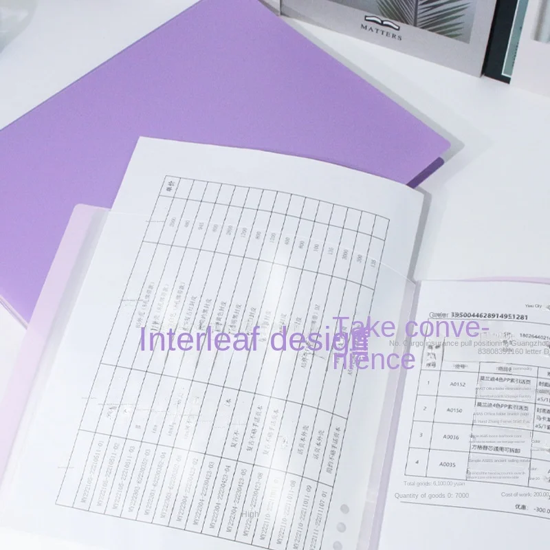 A4 File Folder with 40 Sheets of Insert Pockets Paper Storage Folder Gradient Color Paper Organizer  Document Bag