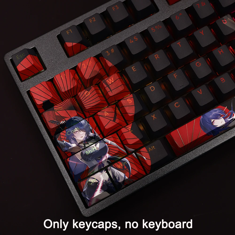 108Keys/Set Acheron Honkai 3: Star Rail PBT Keycaps Anime Games Beauty Girl Key caps Cherry Height for DIY Mechanical Keyboards