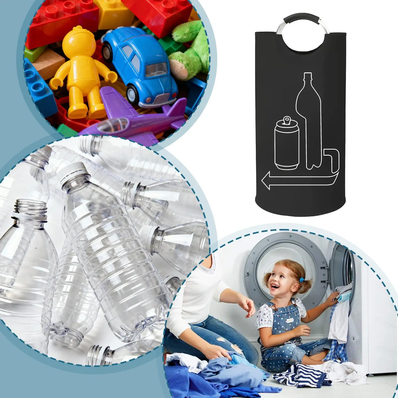 Flaschen-Sammelbehälter Oxford-Stoff Aufbewahrungstaschen 115L Innenbereich Glas-Recycling-Behälter für Küche, Zuhause, Garage, Speisekammer, Büro