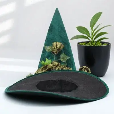 

Flowers Witch Hat Halloween Party Decor Comfortable Wide Brim Cosplay Festival Adornment Accessories