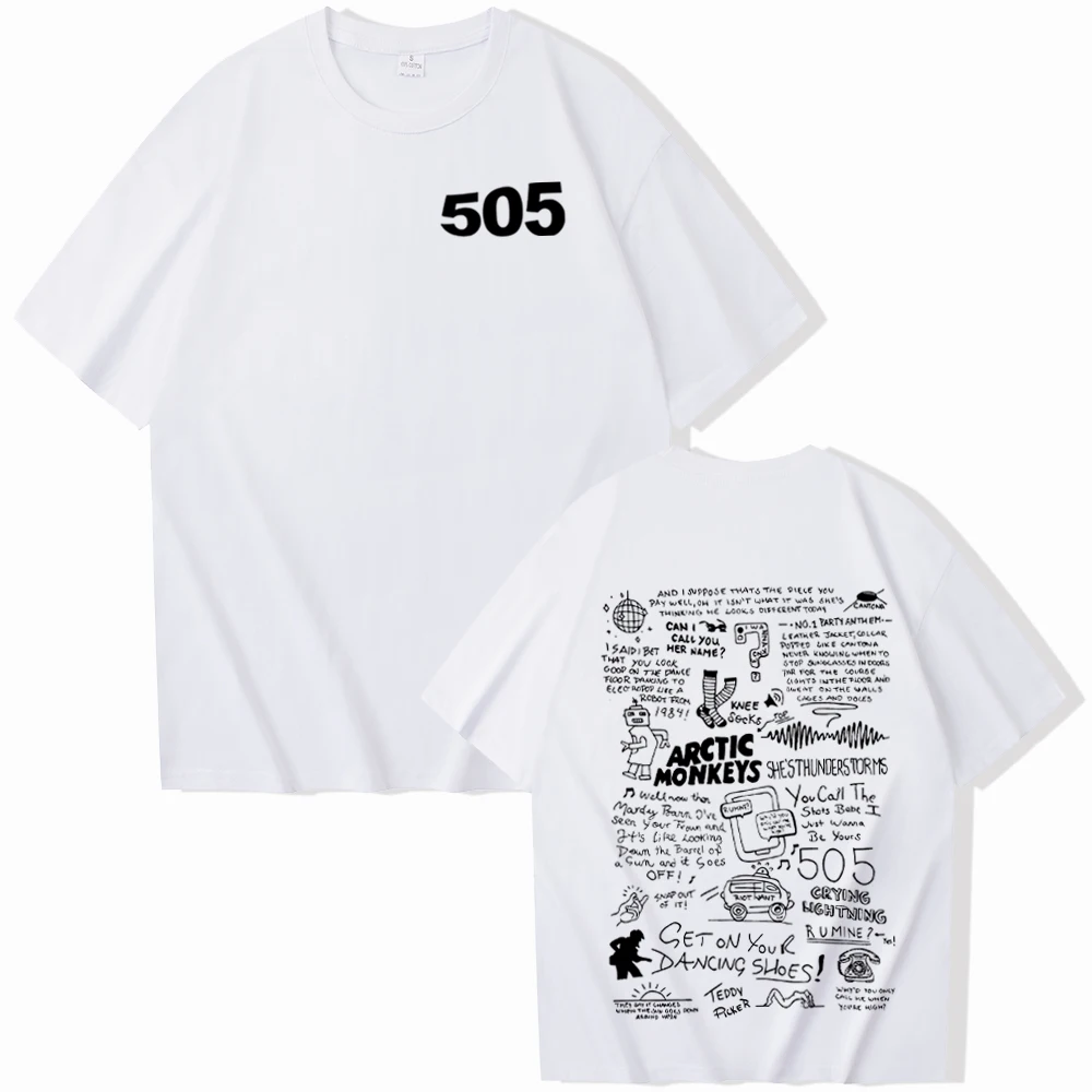 505 camicia Arctic claces Music Shirt Arctic monkey Merch Gift for Arctic claces Fan o-collo camicie a maniche corte