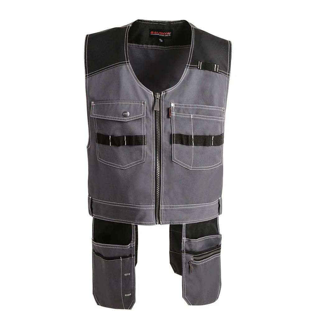 Bauskydd High Quality Men Male Female Outdoor Workwear Mens Work Vests Multifunction Tool Multi Pockets Vests Fast Shipping