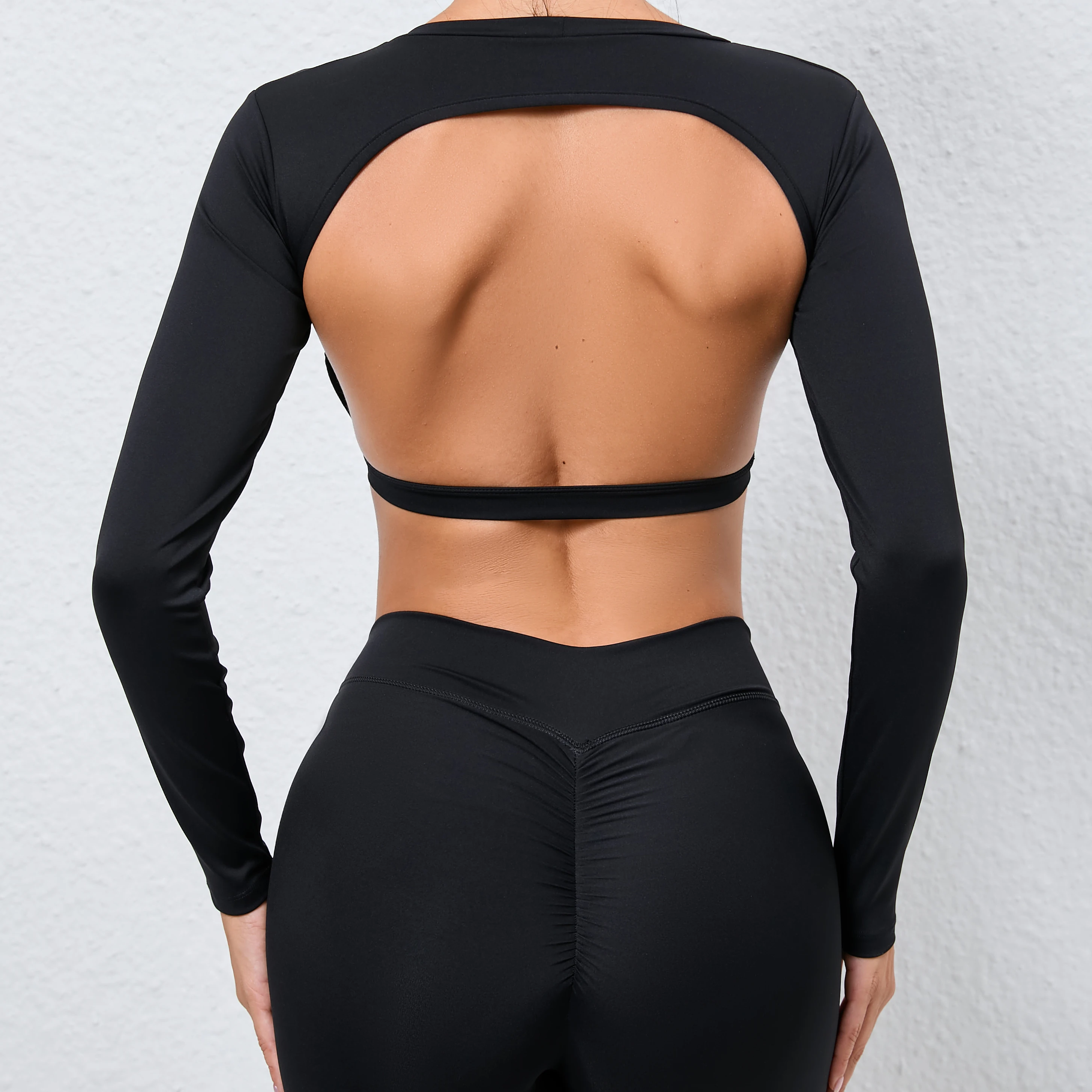 Women's Quick Dry Breathable Yoga Long Sleeves Crop Top Round Neck Sports Top Gym Fitness Workout Sexy Running Long Sleeves