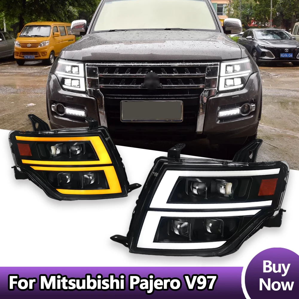 

Автомобильные фары для Pajero V93 V97 V87, фары 2009-2021, светодиодные фары для проектора, дневные ходовые огни, автомобильные аксессуары