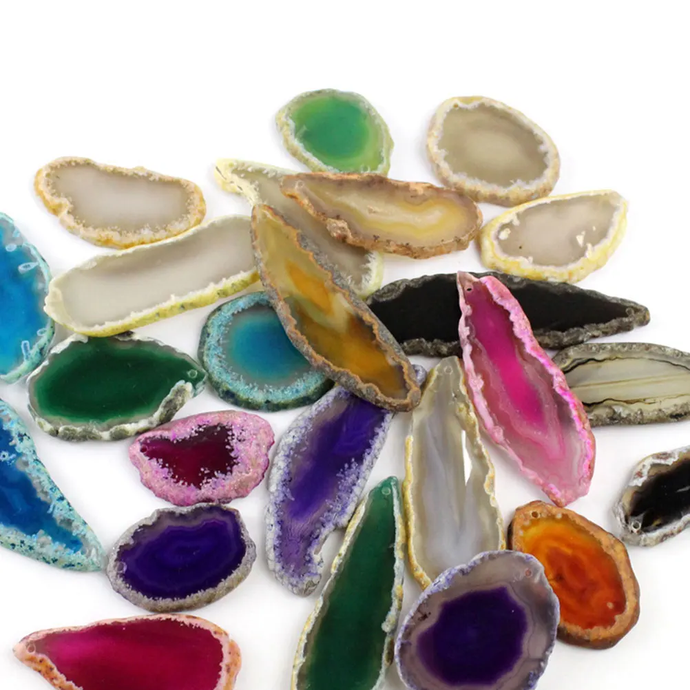 

5 Pcs Beads for Jewelry Making Agate Slice Pendant Carnelian Necklace Stone Accessories