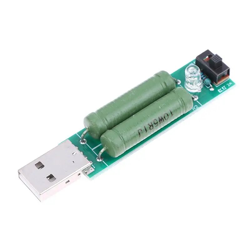 

USB Load Tester Mini Power Bank Discharge Resistor W/Switch 2A/1A Resistance Tester Module Digital Current Voltage Meter Tester