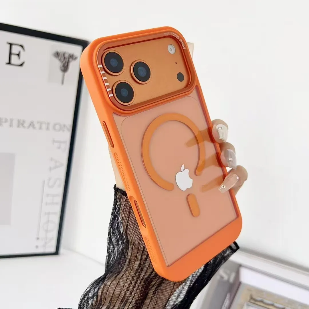 حافظة هاتف شفافة جديدة لهاتف آيفون 17 Air 16 15 14 Plus 13 12 17 Pro Max لهاتف Magsafe غطاء شحن لاسلكي مغناطيسي مضاد للسقوط #1