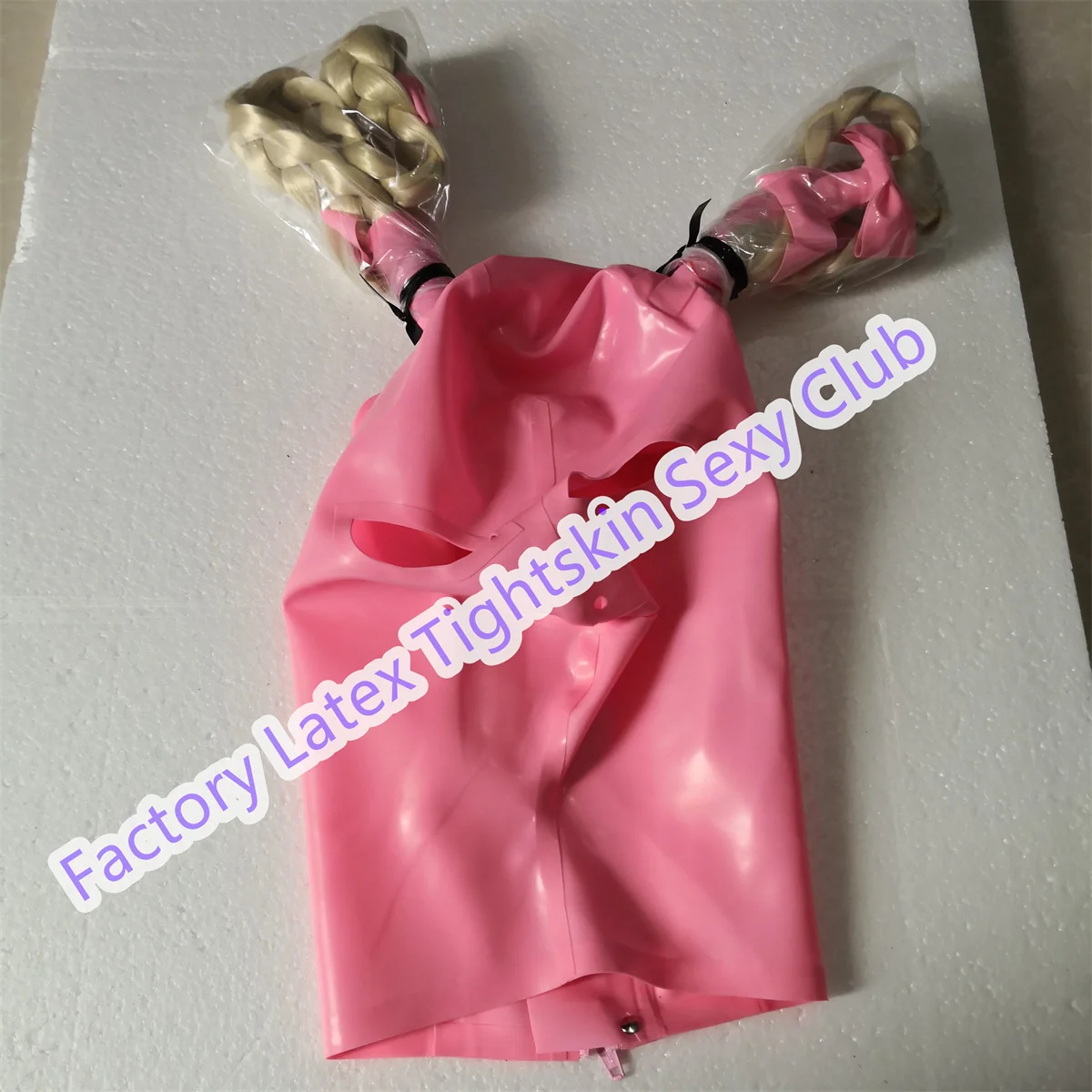 

Latex Mask Pink Fetish Cosplay Rubber Hood Customized XS-XXL Cosplay Costumes