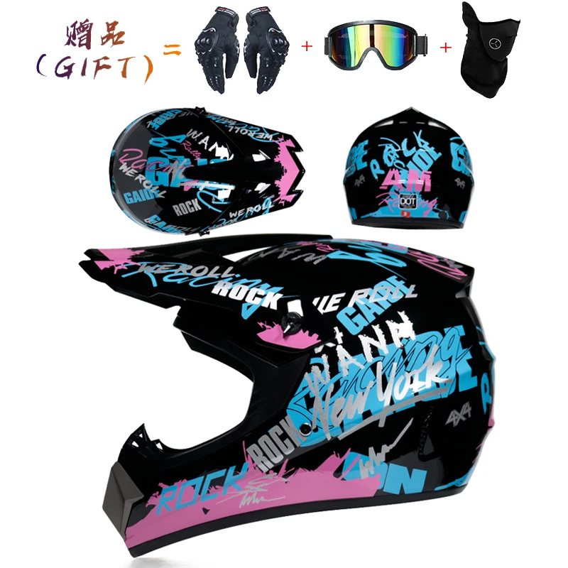 Veiligheid Motocross Helm Casco Motocross Fiets Downhill Capacete ATV Cross Helm Kind Motorhelm Dot Abs 1KG Unisex - afbeelding 1