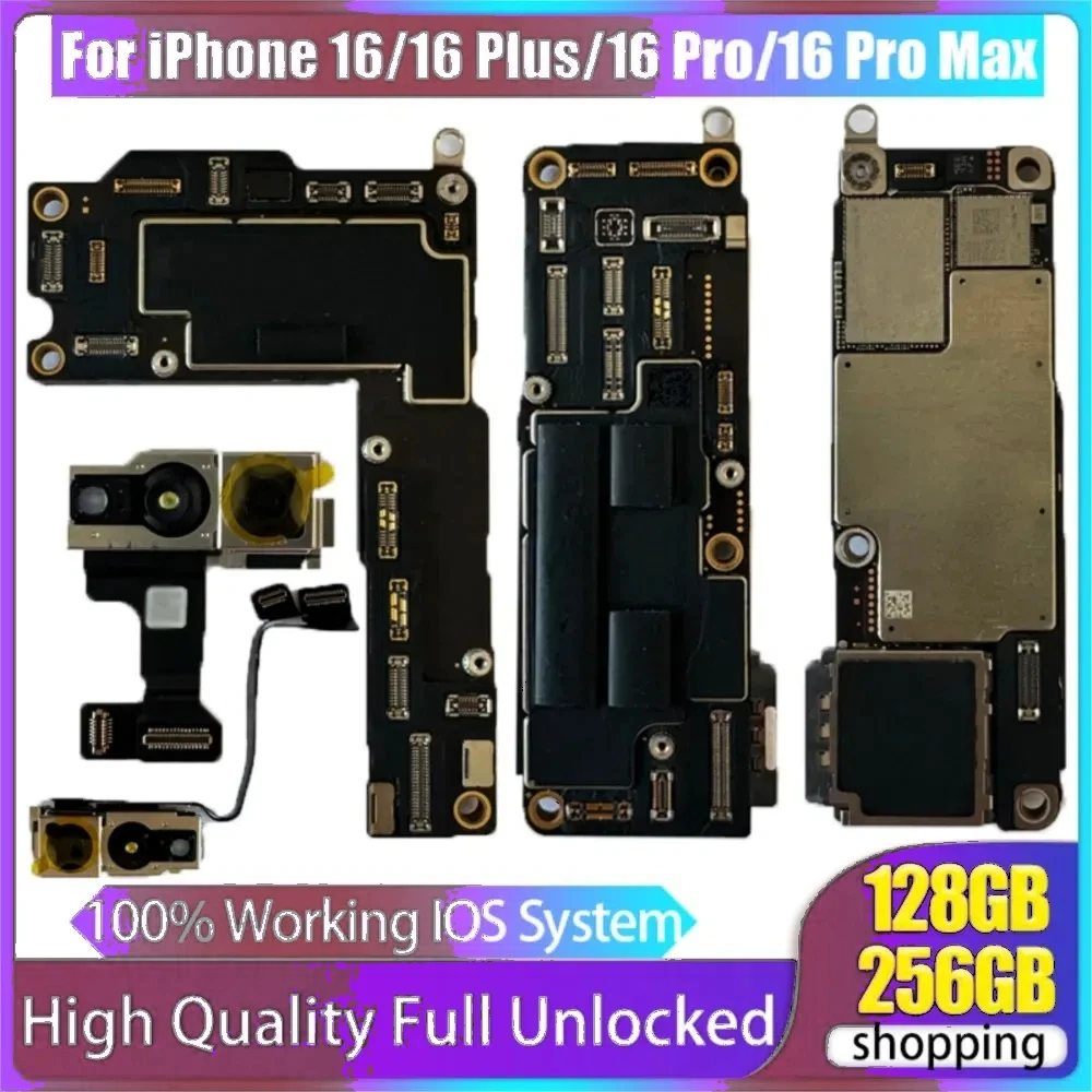 

Полностью протестированная аутентичная материнская плата для iPhone 16/16 Plus/16 Pro/16 Pro Max, материнская плата с идентификатором лица, без iCloud, физическая SIM-версия