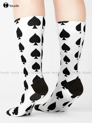 Spade Queen Of Spades Game Socks Womens Running Socks Cute Pattern Funny Autumn Best Cartoon Breathable Cotton Cartoon Girls Art