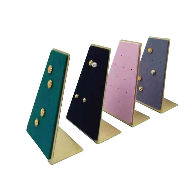Unique trapezoidal design 12 hole metal stud earrings jewelry earrings display stand