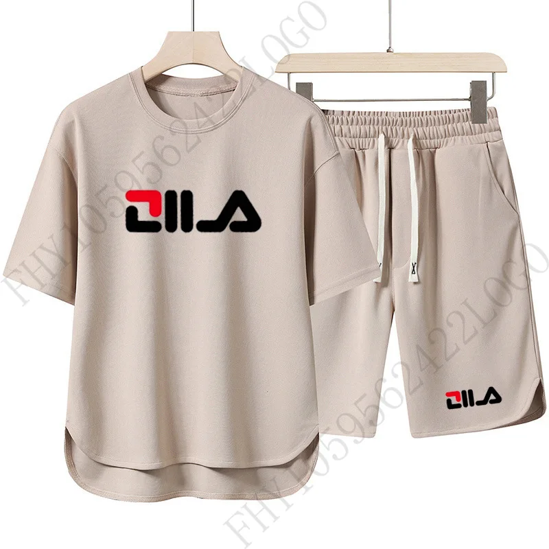 

Summer new casual sports set 2026 men's fashion pullover, basketball short sleeved round neck T-shirt+shorts two-piece set