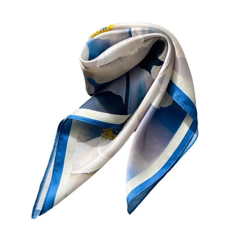 Fashion 100% Silk Satin Scarf Women Handkerchief Printed Bag Scarfs Female Square Head Bandana Small Neck Scarves For Ladies