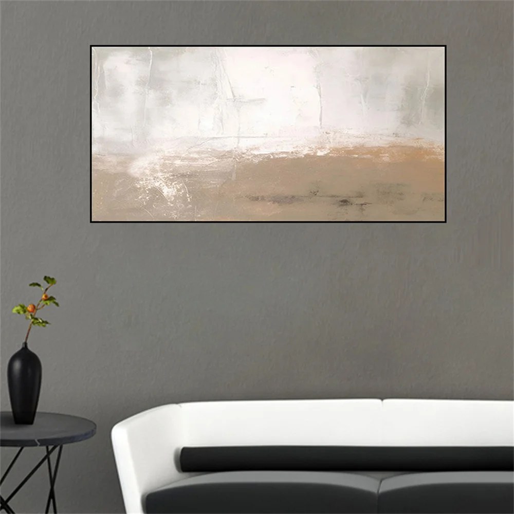 

New 100% Handmade Brown Sea Beach Spray Abstract Modern Thick Oil Painting Decor Office Canvas Picture No Framed Mural Artwork