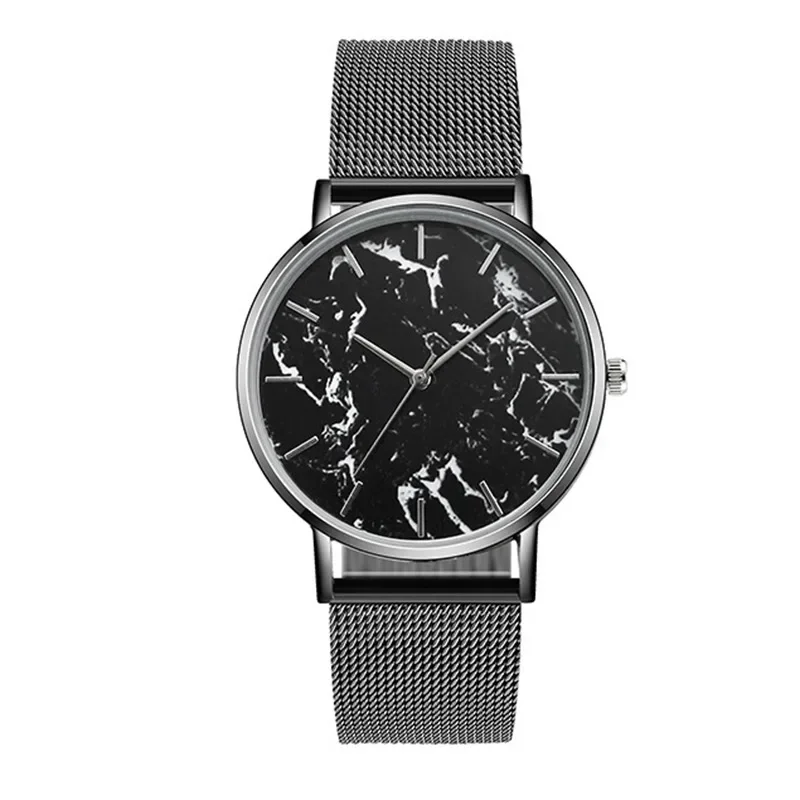 

Alloy Mesh Strap Quartz Watch, Fashionable Marble Quartz Watch, Men's and Women's Business Watch，Neutral Quartz Wristwatches