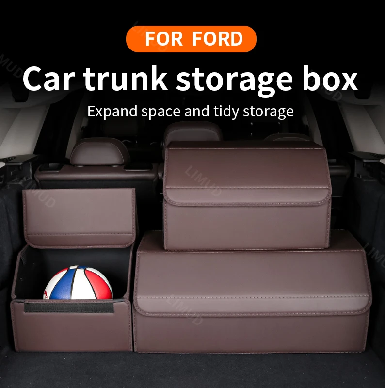 

Для Ford Bronco Fiesta Mustang Edge PLUS Mondeo Focus Ranger Edge L Органайзер багажника автомобиля Коробка для автомобильных аксессуаров для салона