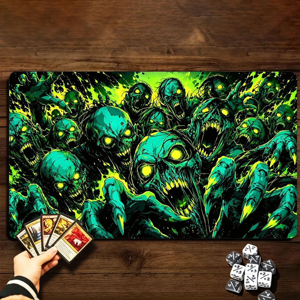 Mutant Skeleton Man TCG Playmat Magic Playmat Gathering Gaming Mat Stitched Edge Anti-slip base 60X35cm Trading Card Game