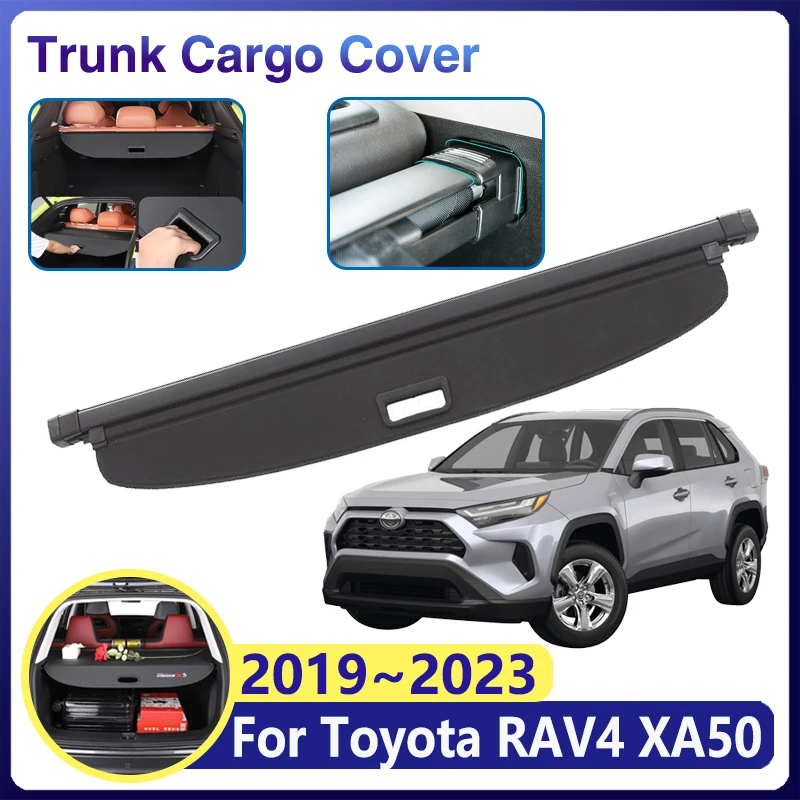 for Toyota RAV4 2023 Accessories Suzuki Across XA50 RAV 4 2019~2022 Car Trunk Curtain Cargo Cover Luggage Storage Rear Boot Tray