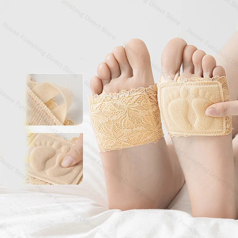Summer Thin Lace Invisible Socks Split Toe Forefoot Socks for Women High Heel Slippers Shoes Breathable Lace Socks for Halloween image 6