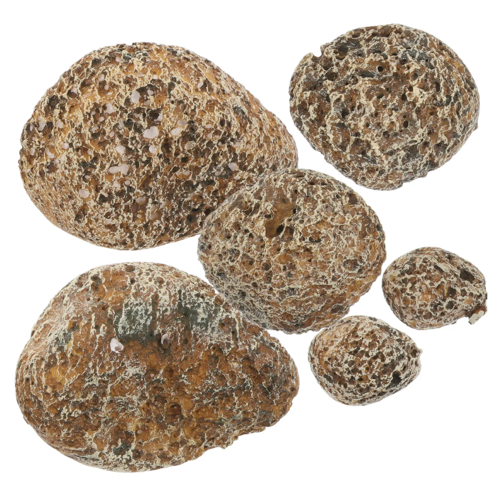 6Pcs Realistic Artificial Stone Decor Lightweight PVC Fake Rocks for Garden Landscape Yard Bonsai Terrarium Micro Landscape