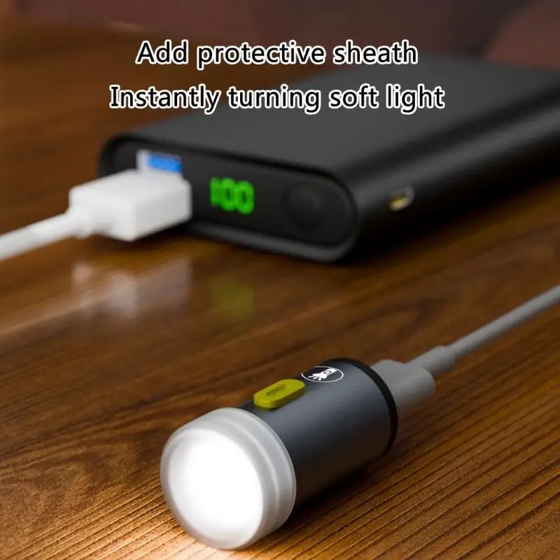 652F Hand Type C Input Mini Flashlights with Lanyard Hole For Convenience to Carry