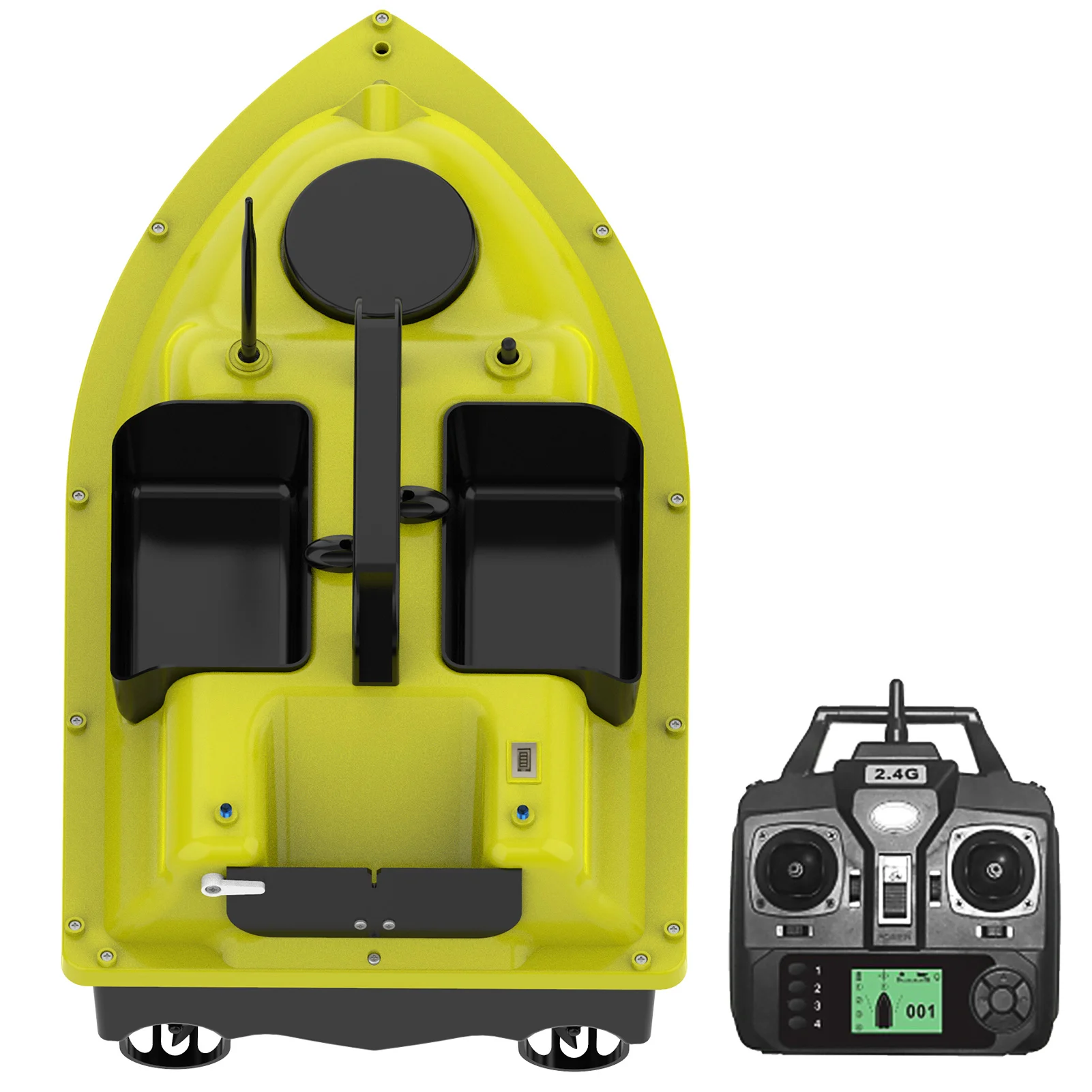 Bait Boat GPS Fishing  with 3 Bait Containers Automatic Bait Boat with 400-500M Remote Range Bait Boat