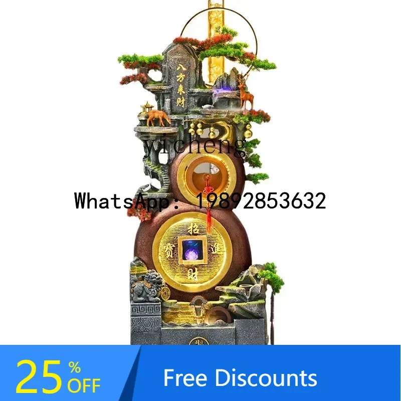 gourd rockery flowing water makes money ornament office living room housewarming new home lucky feng shui wheel
