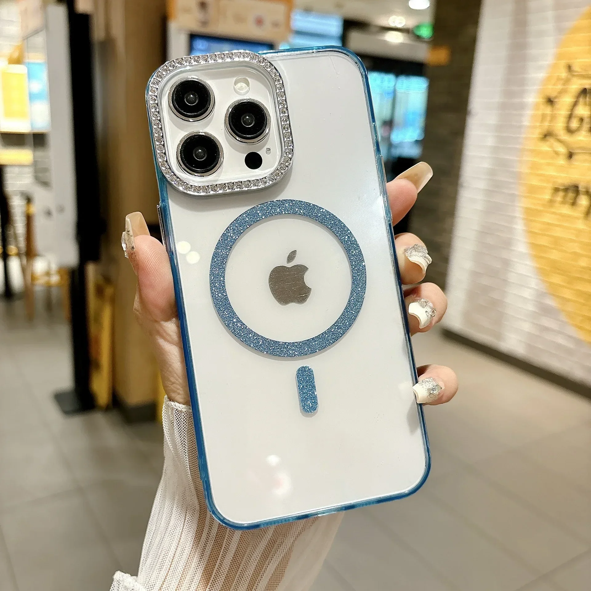 Diamond Camera Phone Case Cover for IPhone 11 12 13 14 15 16 Pro Max Shockproof Case for IPhone 16 Pro Max