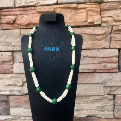 Cadena de suéter étnico tibetano, cuentas de concha largas cinco cadenas