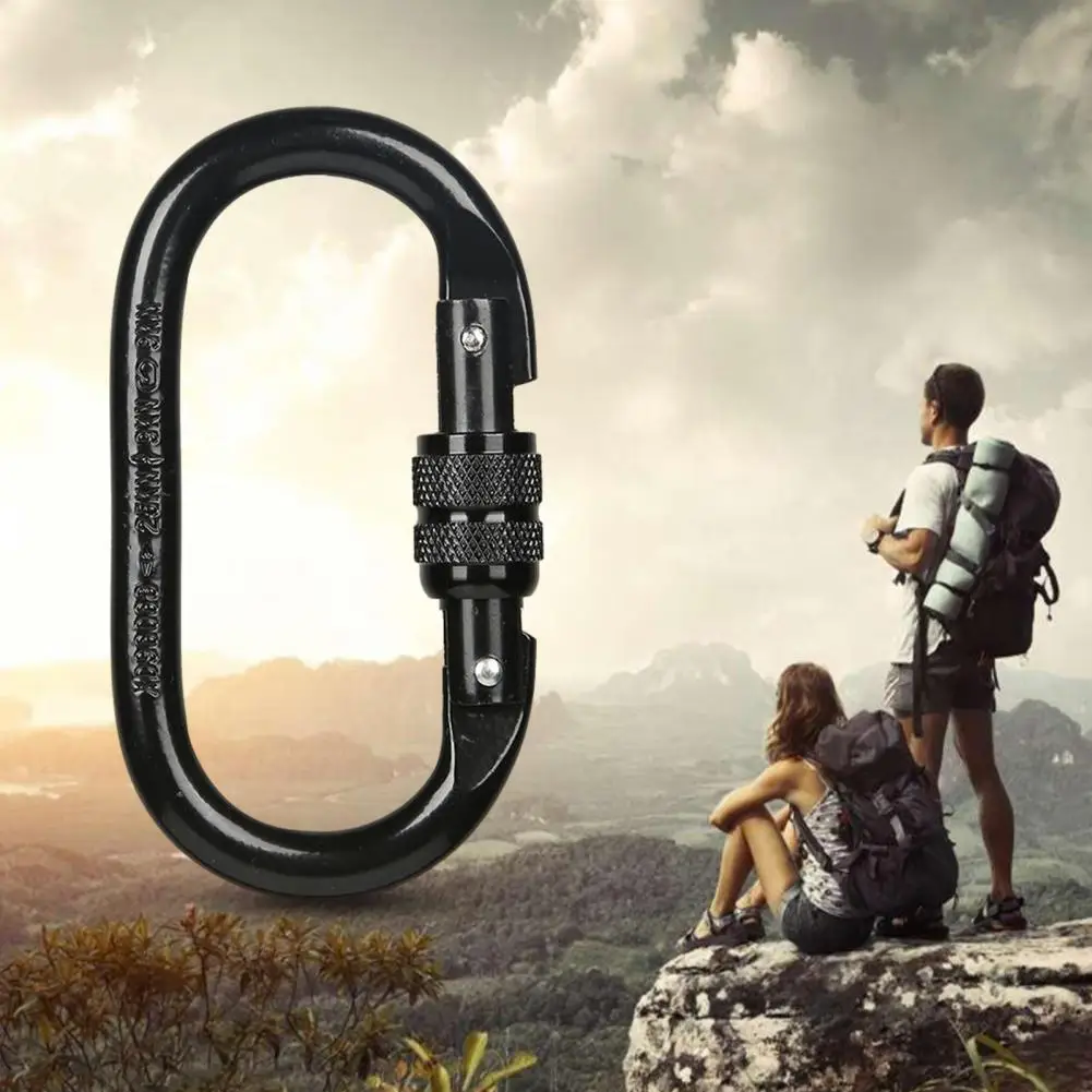 

O-shaped Steel Lock Useful Portable Alloy Steel Practical Tent Climbing Carabiner for Mountaineering